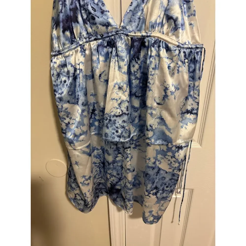Beach Riot bathing suit cover dress blue and white sz L